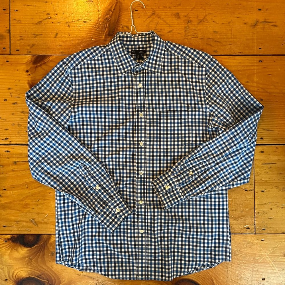 Gap, Casual Button Down - Blue Checked, size medium